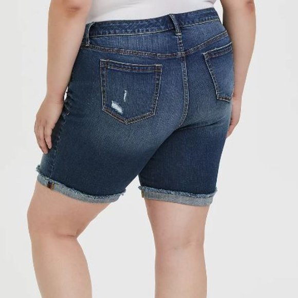 22 R NWOT 2 for $20 Torrid Bermuda distressed shorts high rise - Picture 2 of 8